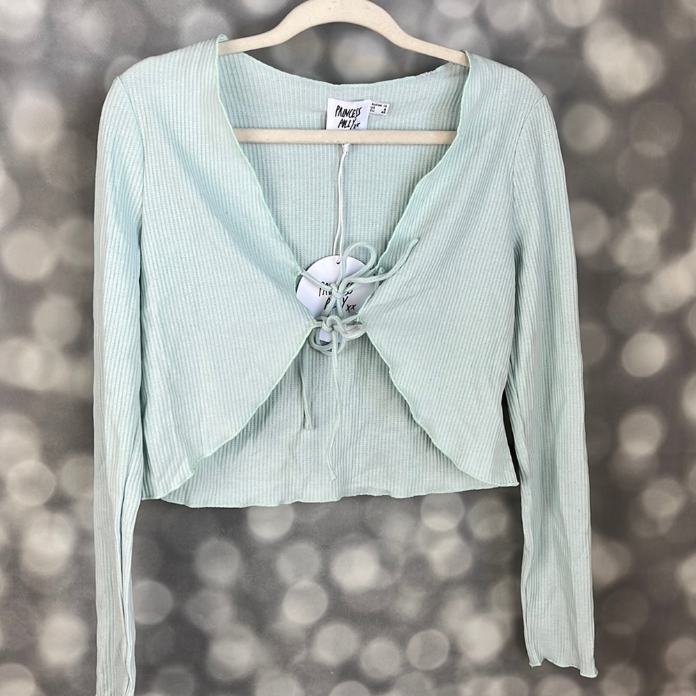 NWT Princess Polly Eve top in sky blue. Size 8